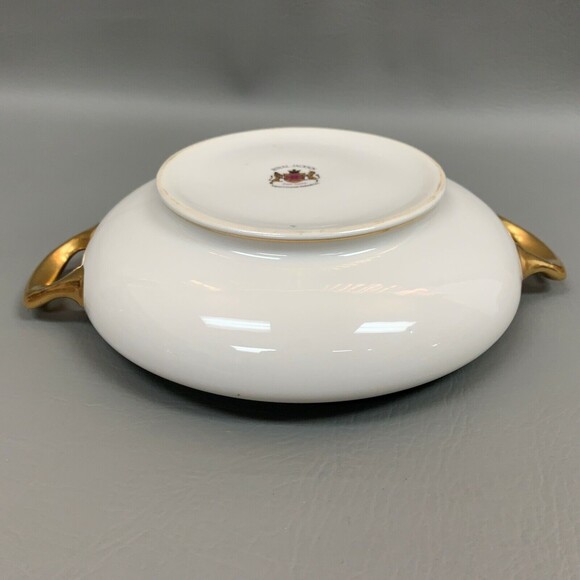 Royal Jackson Tureen Green Gold Band White Handles without Lid - Picture 6 of 10